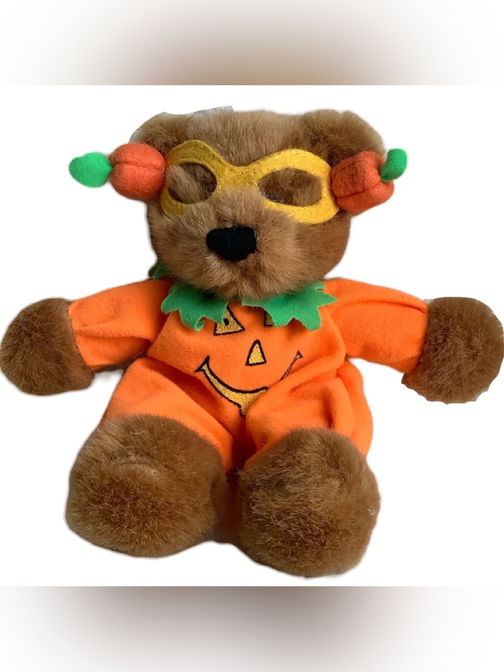 Dandee Halloween Caramel Bear Plush in Pumpkin Costume 🎃